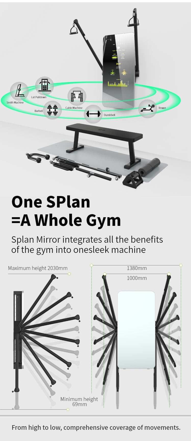 Good Quality Smart Trainer Res - огляд і ціна Smart Home Gym Mirror