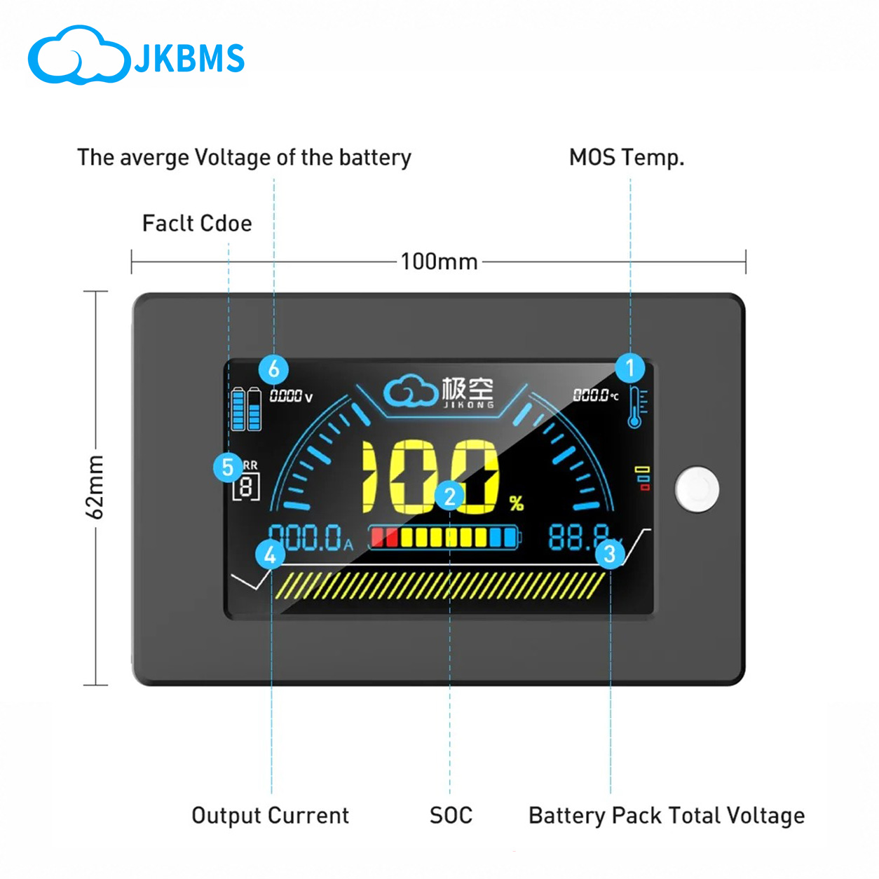 JIKONG JK BMS LCD Display Scre - огляд і ціна Smart Energy Monitor