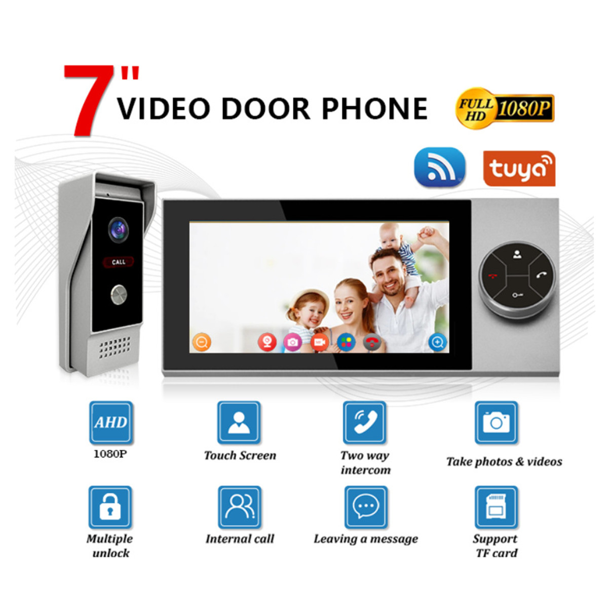 7 Inch IPS Screen 2MP Tuya APP - огляд і ціна Wifi Doorbell Camera