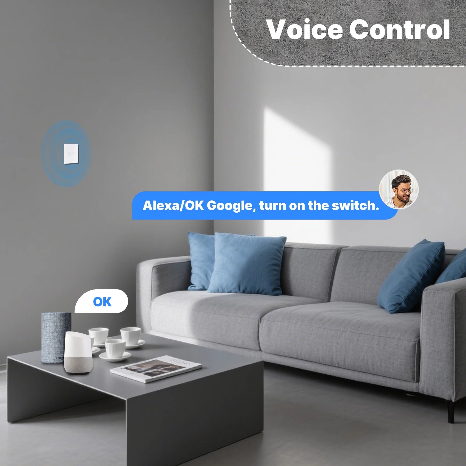 MOES WiFi+RF433 Smart Touch Sw - огляд і ціна Smart Home Design