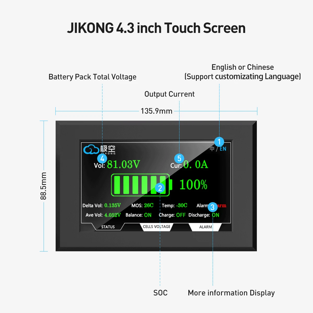 JIKONG V19 Display JKBMS 3.2 I - огляд і ціна Smart Energy Monitor